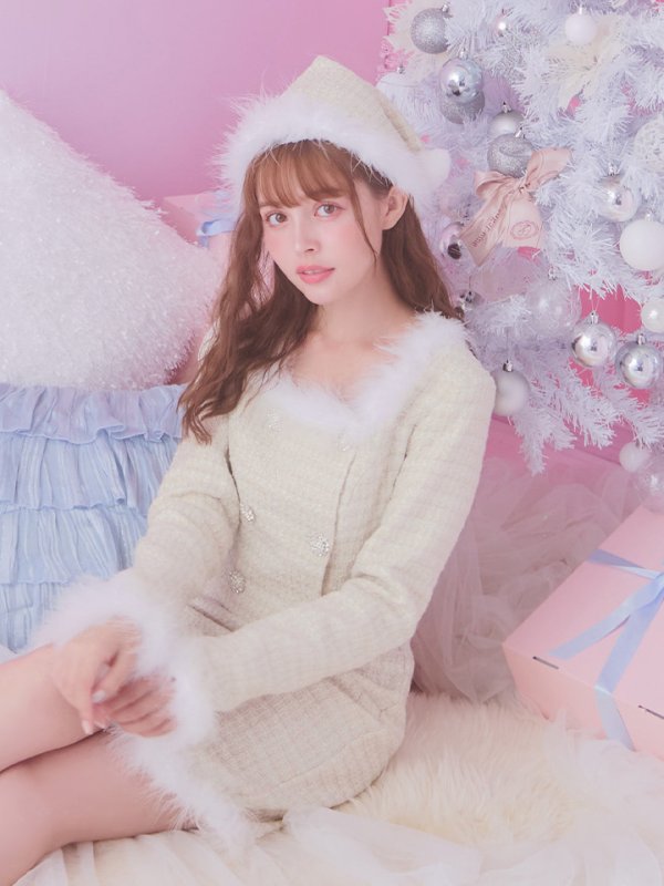 画像16: SALE!【サンタコス 3点セット】【XS-Lサイズ/2カラー】ロングスリーブツイードサンタコスプレ[YMT] (16)