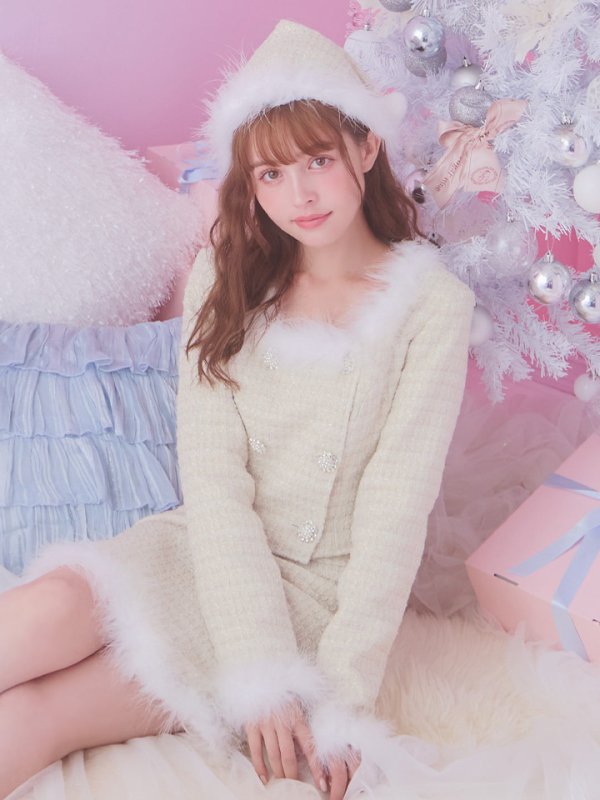 画像14: SALE!【サンタコス 3点セット】【XS-Lサイズ/2カラー】ロングスリーブツイードサンタコスプレ[YMT] (14)