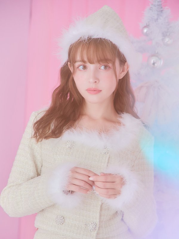 画像12: SALE!【サンタコス 3点セット】【XS-Lサイズ/2カラー】ロングスリーブツイードサンタコスプレ[YMT] (12)