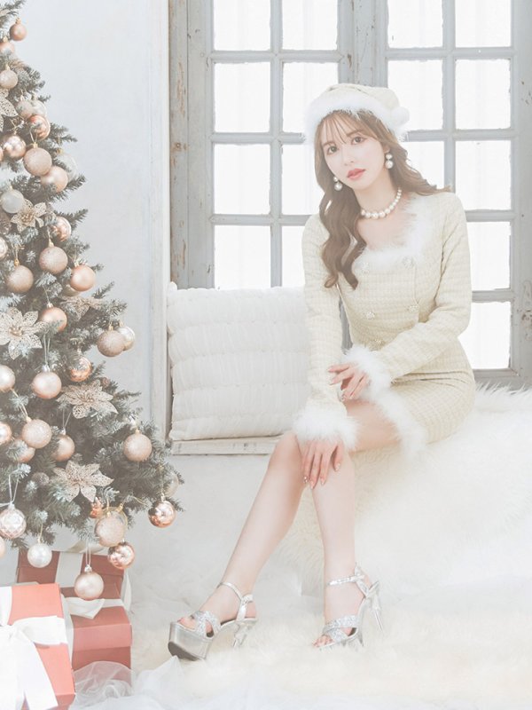 画像7: SALE!【サンタコス 3点セット】【XS-Lサイズ/2カラー】ロングスリーブツイードサンタコスプレ[OF01] (7)