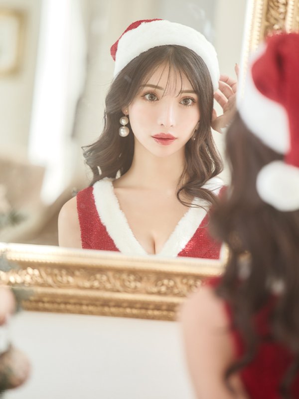 画像13: SALE!【サンタコス 5点セット】【XS-Lサイズ/1カラー】ラメツイードサンタコスプレ[YMT] (13)