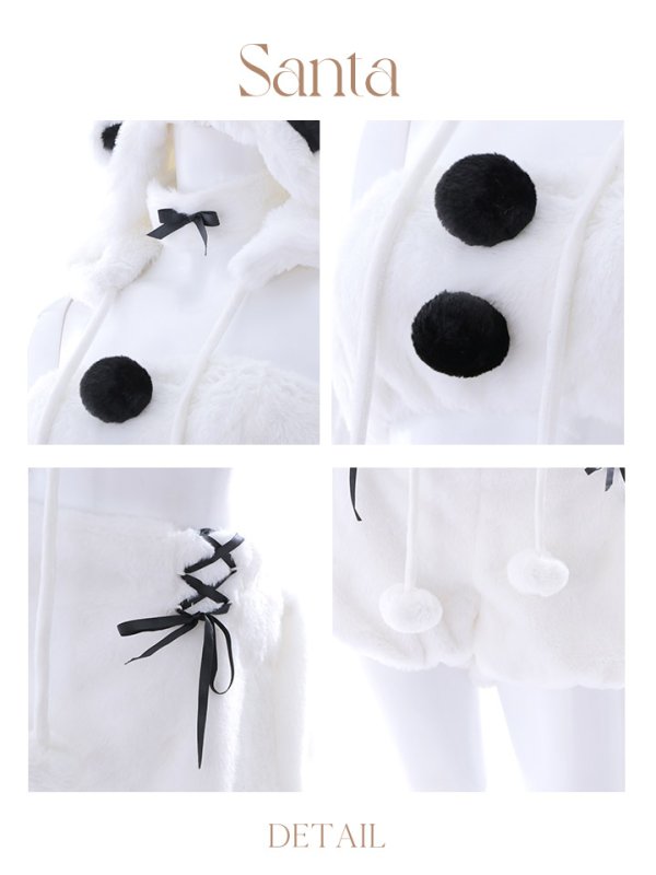 画像24: 【即日発送！】【サンタコス8点セット】【Fサイズ】もこもこシロクマセットアップ[YMT] (24)