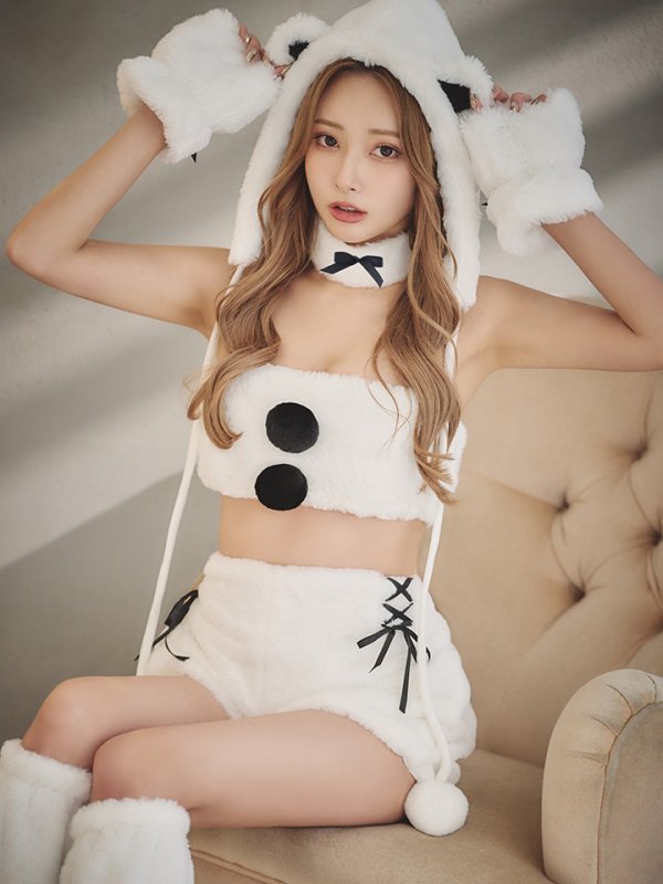 画像7: 【即日発送！】【サンタコス8点セット】【Fサイズ】もこもこシロクマセットアップ[YMT] (7)