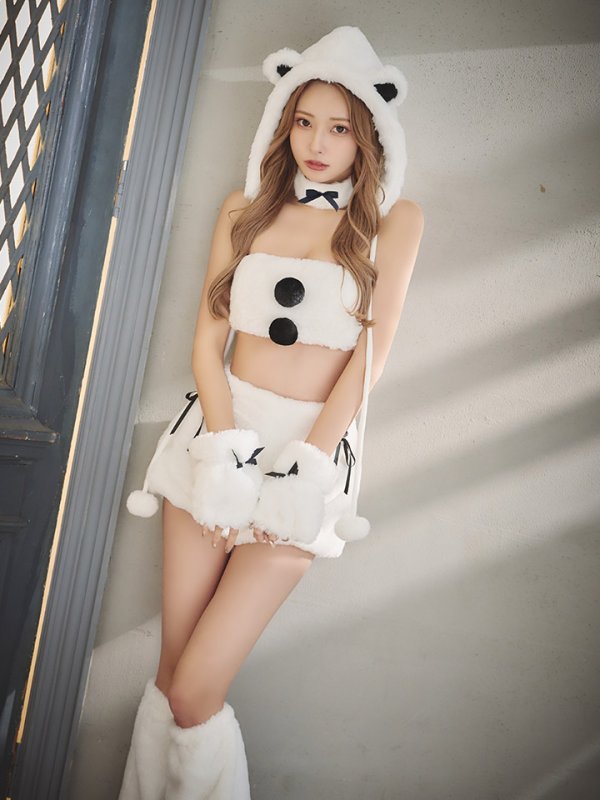 画像8: 【即日発送！】【サンタコス8点セット】【Fサイズ】もこもこシロクマセットアップ[YMT] (8)