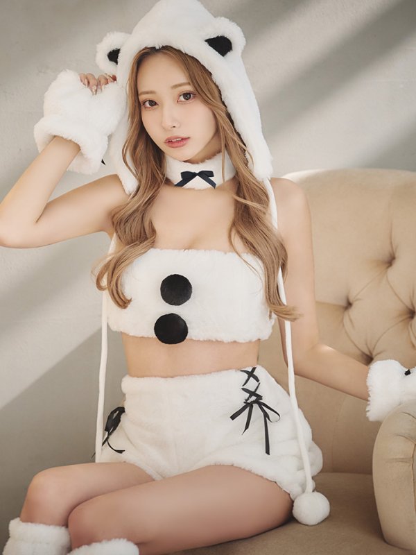 画像18: 【即日発送！】【サンタコス8点セット】【Fサイズ】もこもこシロクマセットアップ[YMT] (18)