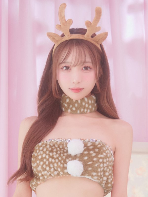 画像15: 【即日発送！】【サンタコス 7点セット】【フリーサイズ/1カラー】モコモコトナカイコスプレ[YMT] (15)