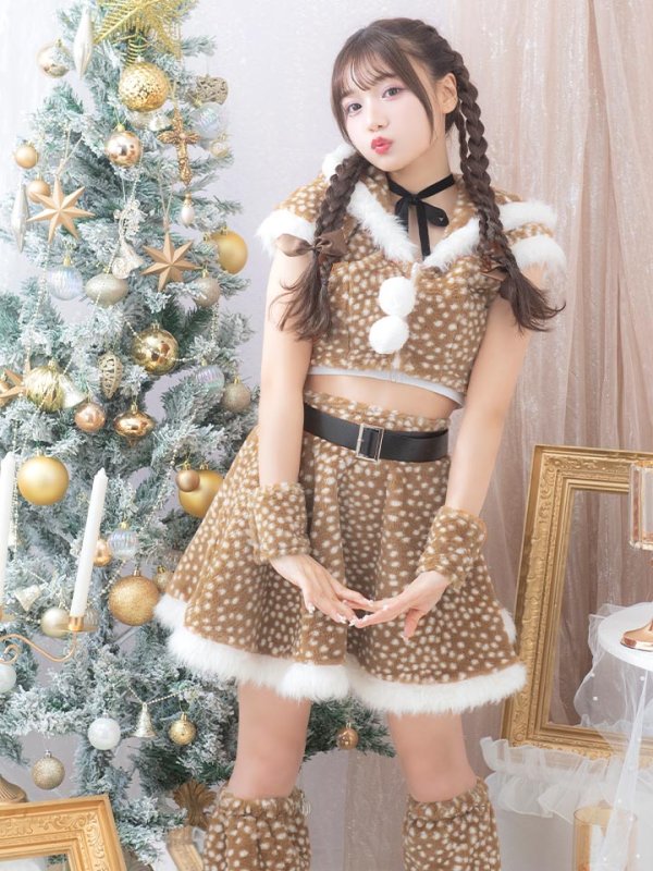 画像14: 【即日発送！】【サンタコス 6点セット】【S-Lサイズ/1カラー】セットアップフレアサンタ[YMT] (14)