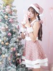 画像2: 即日発送!【サンタコス 5点セット】【S-Lサイズ/3カラー】ツイードチェック2段フレアスカートサンタコスプレ[YMT] (2)