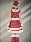 画像15: 即日発送!【サンタコス 5点セット】【S-Lサイズ/3カラー】ツイードチェック2段フレアスカートサンタコスプレ[YMT] (15)