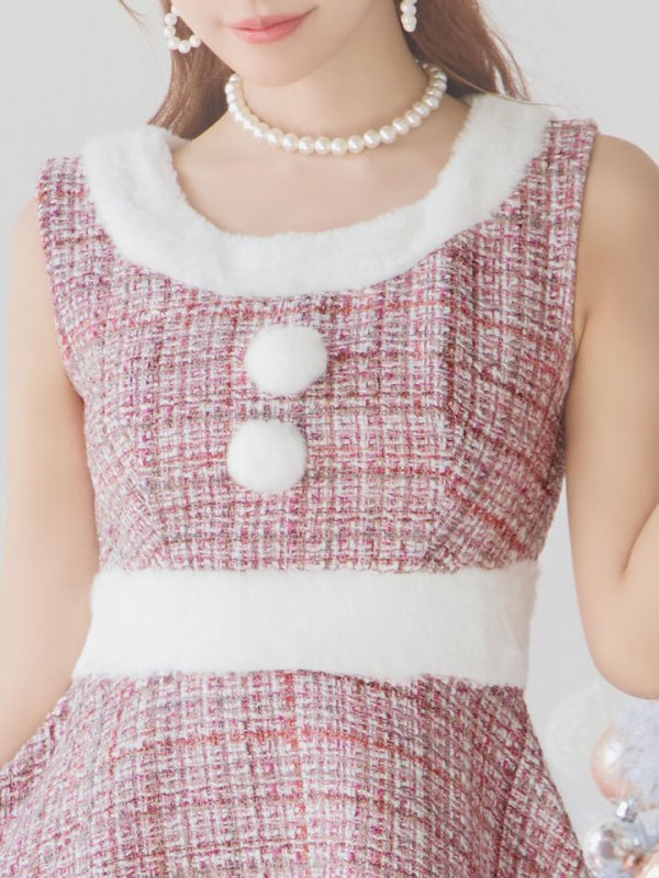 画像31: 即日発送!【サンタコス 5点セット】【S-Lサイズ/3カラー】ツイードチェック2段フレアスカートサンタコスプレ[YMT] (31)