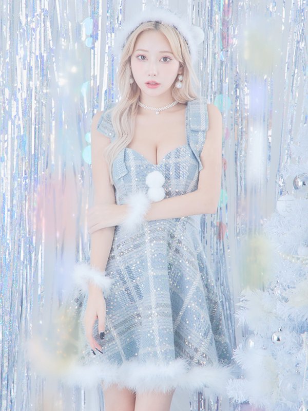 画像8: 【即日発送】【サンタコス4点セット】【S-Lサイズ/1カラー】フレアツイードサンタ[YMT] (8)