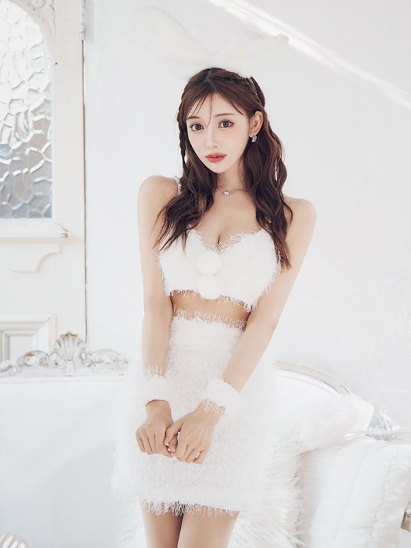 画像22: 【即日発送】【サンタコス 7点セット】【XS-Mサイズ/2カラー】バニーセットアップシャギーコスプレ[YMT] (22)