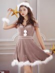 画像8: 【即日発送！】【サンタコス 5点セット】【XS-XLサイズ/3カラー】オフショルビジューリボンフレアサンタ[YMT] (8)