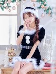 画像1: 【即日発送】【サンタコス 5点セット】【S-Mサイズ/2カラー】ベロアパールビジューサンタコスプレ[YMT] (1)