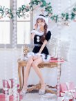 画像8: 【即日発送】【サンタコス 5点セット】【S-Mサイズ/2カラー】ベロアパールビジューサンタコスプレ[YMT] (8)