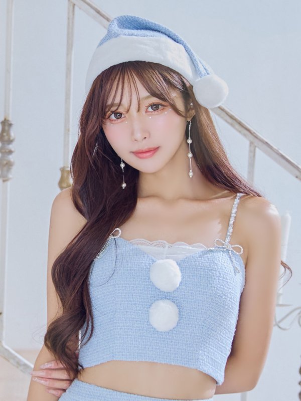 画像15: 【即日発送！】【サンタコス 5点セット】【S-Mサイズ/2カラー】ツイードキャミマーメイドセットアップサンタコスプレ[YMT] (15)