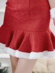 画像16: 【即日発送！】【サンタコス 5点セット】【S-Mサイズ/2カラー】ツイードキャミマーメイドセットアップサンタコスプレ[YMT] (16)