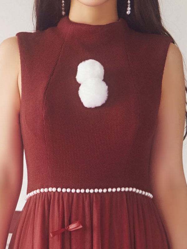 画像20: SALE!【サンタコス 4点セット】【S-Lサイズ/2カラー】リボン付きチュールロングスカートサンタコスプレ[OF01] (20)