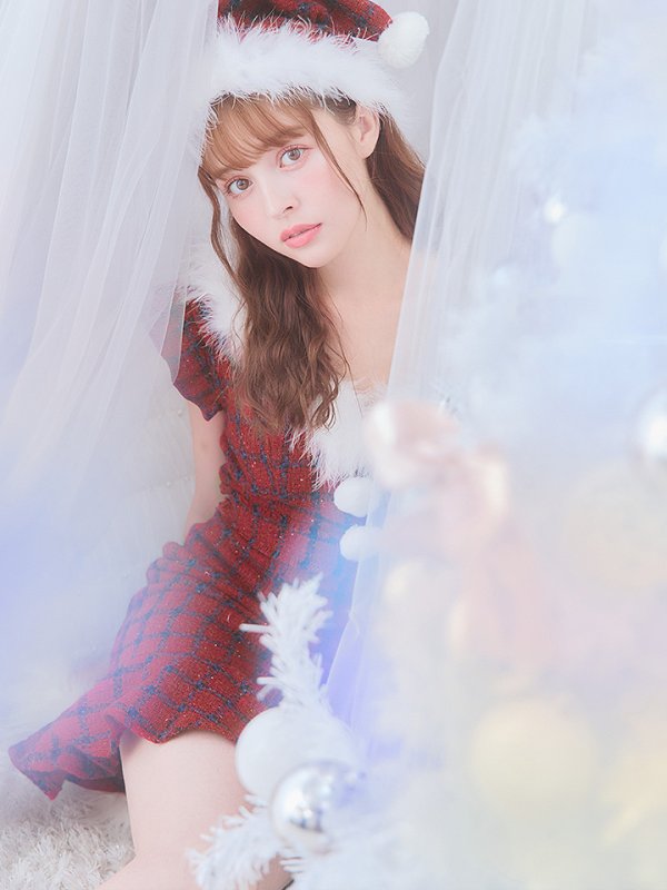 画像12: SALE!【サンタコス 5点セット】【S-XLサイズ/1カラー】マーメイドチェックサンタコスプレ[YMT] (12)