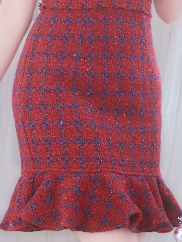 画像17: SALE!【サンタコス 5点セット】【S-XLサイズ/1カラー】マーメイドチェックサンタコスプレ[YMT] (17)