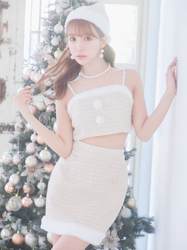 画像7: SALE!【サンタコス 5点セット】【XS-Lサイズ/1カラー】ジャケット付きツイードセットアップサンタ[YMT] (7)