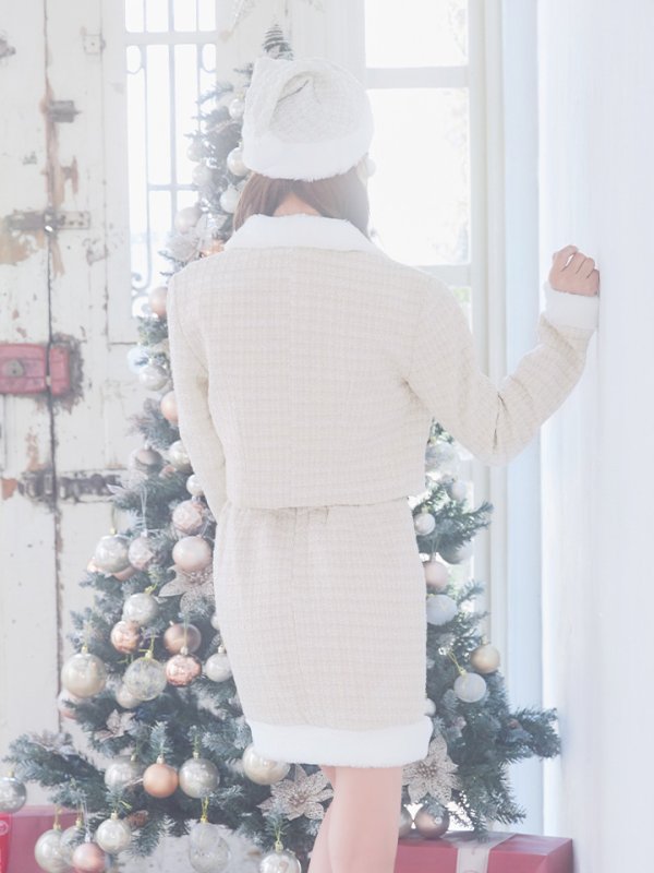 画像18: SALE!【サンタコス 5点セット】【XS-Lサイズ/1カラー】ジャケット付きツイードセットアップサンタ[YMT] (18)