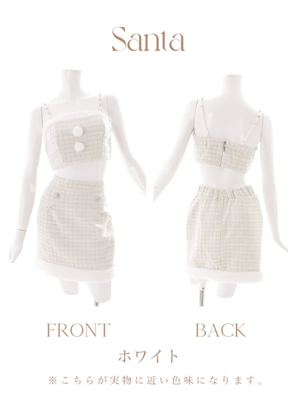 画像38: SALE!【サンタコス 5点セット】【XS-Lサイズ/1カラー】ジャケット付きツイードセットアップサンタ[YMT] (38)