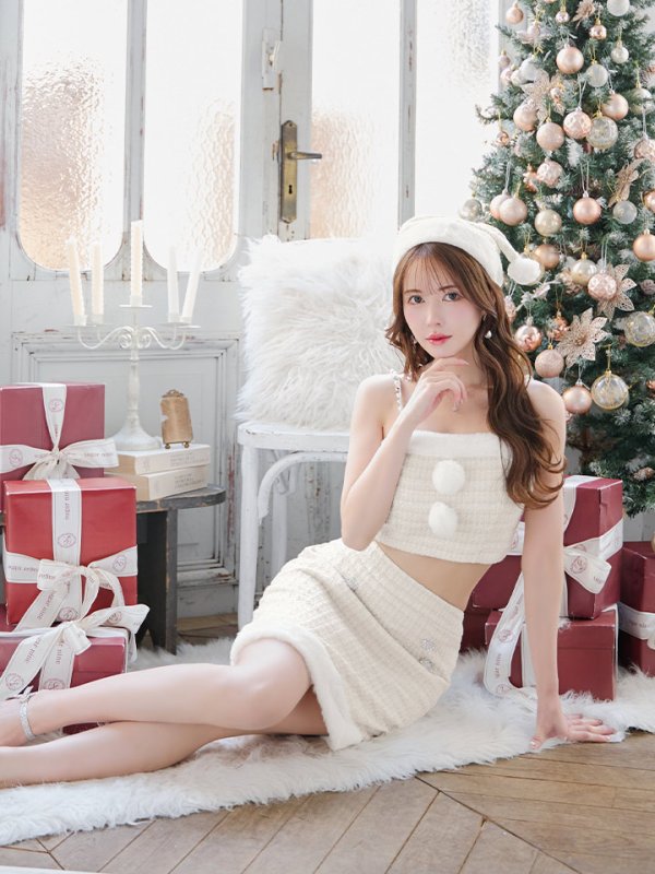 画像19: SALE!【サンタコス 5点セット】【XS-Lサイズ/1カラー】ジャケット付きツイードセットアップサンタ[YMT] (19)