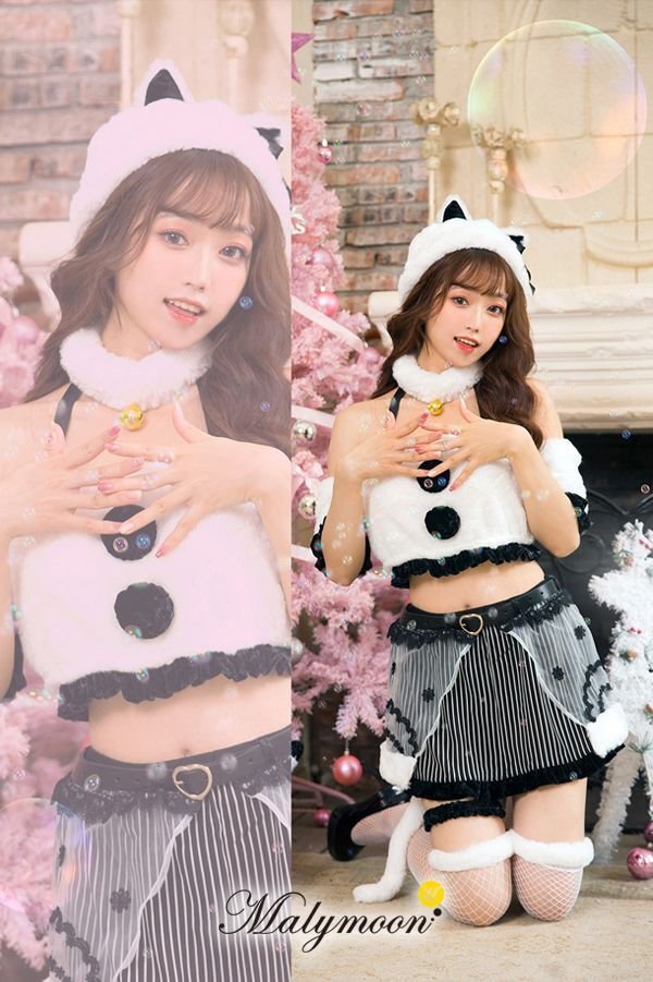 画像4: 【即日発送】【クリスマスコスプレ8点セット】【Malymoon/マリームーン】スノーキャット【フリーサイズ/1カラー】[YMT] (4)