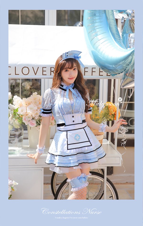 画像5: 【即日発送】ジッパーナースコスプレ【マリームーン】【ハロウィンコスプレ7点セット】【フリーサイズ/2カラー】[YMT] (5)