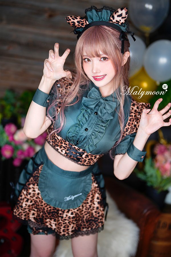 画像7: 【即日発送】レオパードメイド【マリームーン】【ハロウィンコスプレ9点セット】【フリーサイズ/1カラー】[HC03] (7)