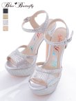 【COMEX】 4color/ ラメグリッター/15.5cmヒール/ ストラップサンダル シルバー