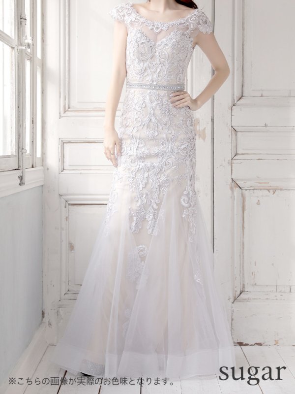 画像10: 【JEAN MACLEAN/ジャンマクレーン】チュール/ 切り替え/ レース刺繍/ マーメイド/ スピンドル/ ロング/ロングドレス /キャバドレス long[OF2A] (10)