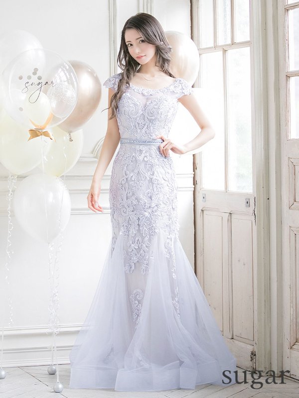 画像12: 【JEAN MACLEAN/ジャンマクレーン】チュール/ 切り替え/ レース刺繍/ マーメイド/ スピンドル/ ロング/ロングドレス /キャバドレス long[OF2A] (12)