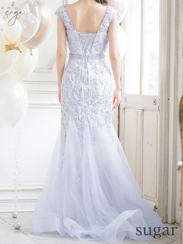 画像14: 【JEAN MACLEAN/ジャンマクレーン】チュール/ 切り替え/ レース刺繍/ マーメイド/ スピンドル/ ロング/ロングドレス /キャバドレス long[OF2A] (14)