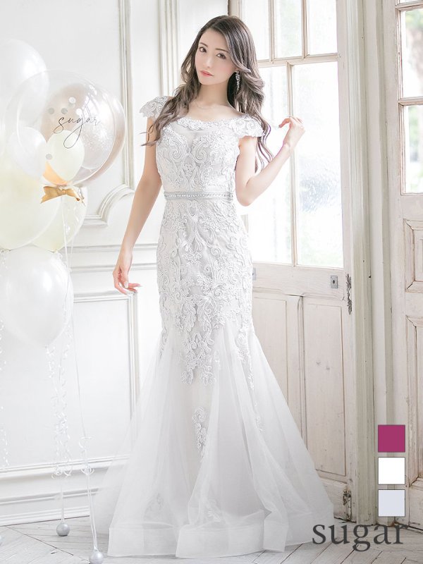 画像15: 【JEAN MACLEAN/ジャンマクレーン】チュール/ 切り替え/ レース刺繍/ マーメイド/ スピンドル/ ロング/ロングドレス /キャバドレス long[OF2A] (15)