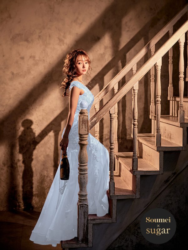 画像12: 【関西コレクション着用】【JEAN MACLEAN/ジャンマクレーン】チュール/ 切り替え/ レース刺繍/ マーメイド/ スピンドル/ ロング/ロングドレス /キャバドレス long[OF2A] (12)