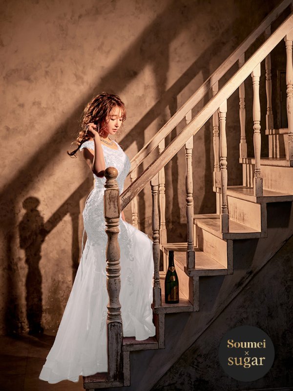 画像11: 【関西コレクション着用】【JEAN MACLEAN/ジャンマクレーン】チュール/ 切り替え/ レース刺繍/ マーメイド/ スピンドル/ ロング/ロングドレス /キャバドレス long[OF2A] (11)