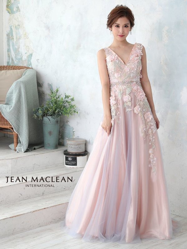 画像6: Lサイズあり【JEAN MACLEAN/ジャンマクレーン】バースデー/ 立体フラワー刺繍/ チュール/ プリンセス/ キャバドレスlong[OF2A] (6)