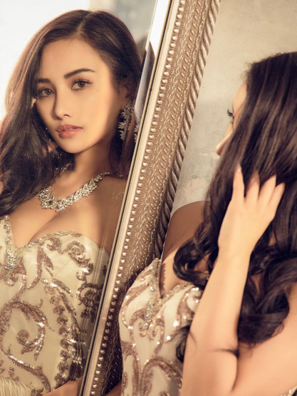 画像3: Lサイズあり【JEAN MACLEAN/ジャンマクレーン】スパンコール刺繍/ ベア/ フリルデザイン/ ロング/ キャバドレス long[HC03] (3)