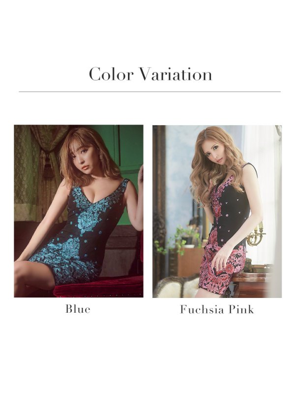 画像6: sugarオリジナルカラー☆Lサイズあり【IRMA/イルマ】刺繍/ノースリーブ/ タイト/ ミニドレス/ キャバドレス[HC03] (6)