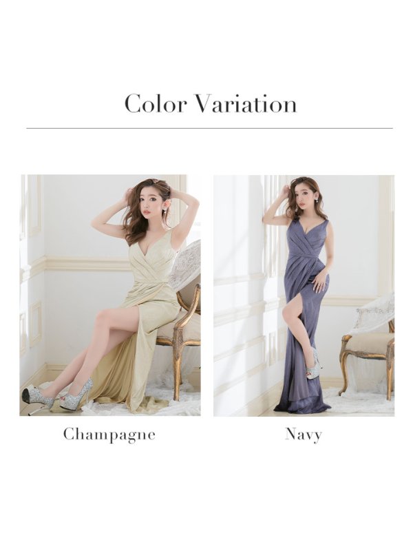 画像17: 【JEAN MACLEAN/ジャンマクレーン】ラメニット/ ノースリーブ/ タック/ ロング/ キャバドレス long[OF2A] (17)