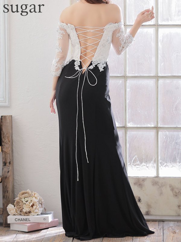 画像9: Lサイズあり!!【JEAN MACLEAN/ジャンマクレーン】オフショル /七分袖 /スピンドル /ロングドレス /ロングドレス /キャバドレス  long[OF2A] (9)