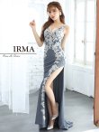 画像2: Lサイズあり【IRMA/イルマ】フラワー刺繍/ レース/ スリット/ ワンカラー/ ロングドレス/ キャバドレス long[HC03] (2)