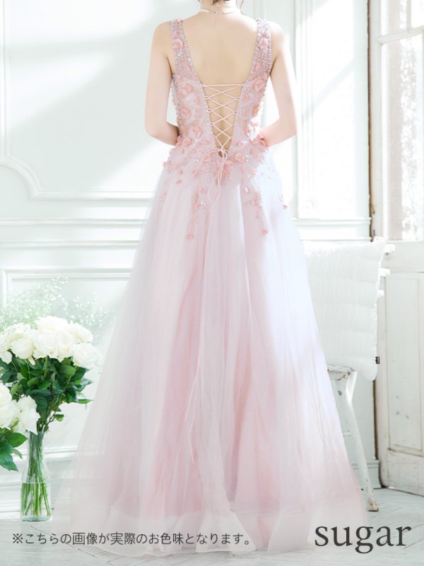 画像9: 【JEAN MACLEAN/ジャンマクレーン】立体フラワー刺繍/ ノースリーブ/ チュール/ プリンセス/ ロング/ キャバドレス long[OF2A] (9)