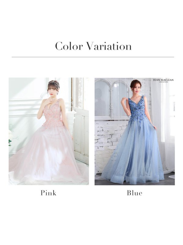 画像19: 【JEAN MACLEAN/ジャンマクレーン】立体フラワー刺繍/ ノースリーブ/ チュール/ プリンセス/ ロング/ キャバドレス long[OF2A] (19)