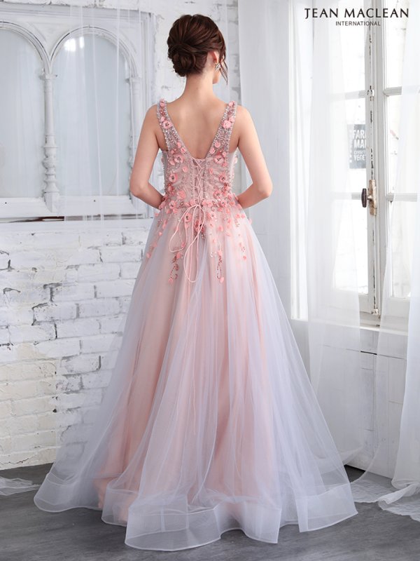 画像6: 【JEAN MACLEAN/ジャンマクレーン】立体フラワー刺繍/ ノースリーブ/ チュール/ プリンセス/ ロング/ キャバドレス long[OF2A] (6)