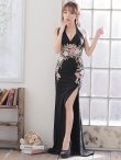 画像4: Lサイズあり【IRMA/イルマ】フラワー刺繍/ ストレッチ/ スリット/ シアーレース/ ロングドレス/ キャバドレス long[HC03] (4)