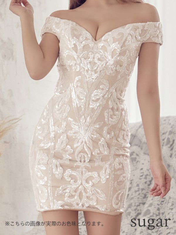 画像8: 【IRMA/イルマ】スパンコール刺繍/ オフショル/ タイト/ ミニドレス[HC03] (8)