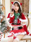 画像1: 【即日発送】【クリスマスコスプレ7点セット】【Malymoon/マリームーン】ネコ耳ケープサンタ【フリーサイズ/1カラー】[YMT] (1)
